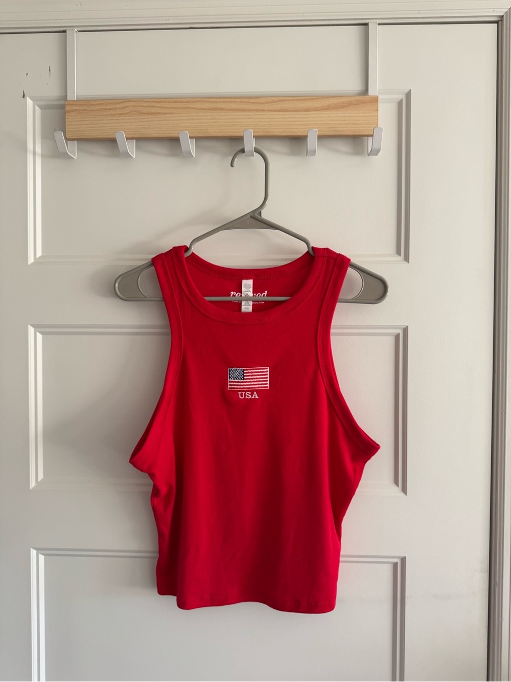 Reserved Red USA Embroidered Flag Tank Top